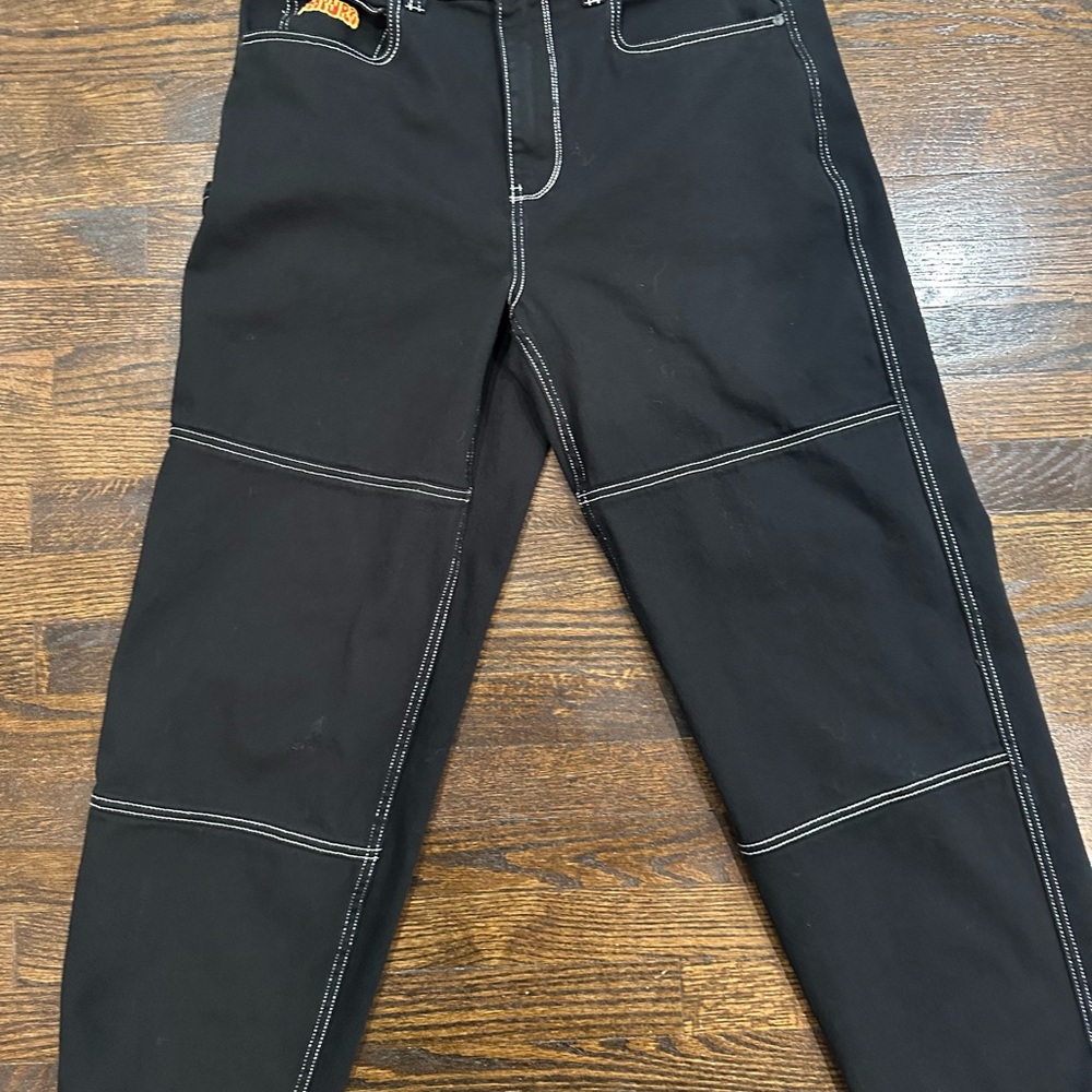 Empyre Black Relaxed Fit Jeans with Contrast Stitching